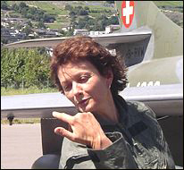 Vol Hunter Trainer avec Marie Hiroz au Musée Clin d'Ailes 25 juin 2004